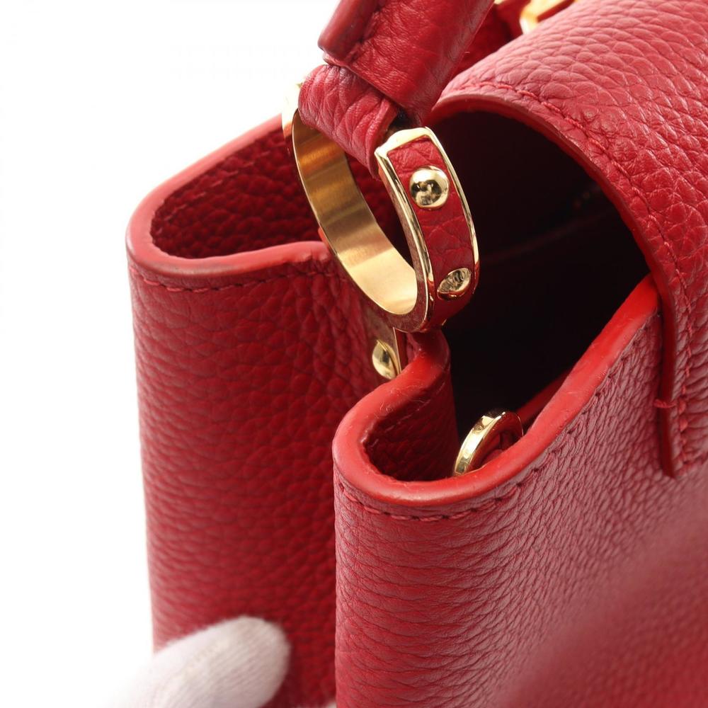 Louis Vuitton Handbag Red Ruby BB Capucines Leather